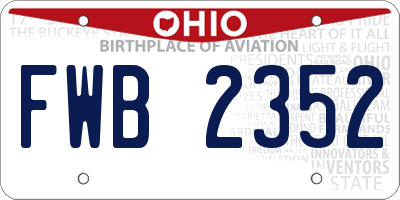 OH license plate FWB2352