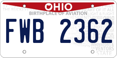 OH license plate FWB2362