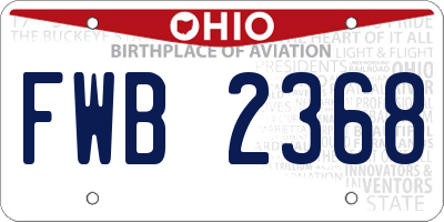 OH license plate FWB2368