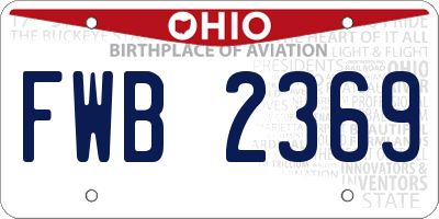 OH license plate FWB2369