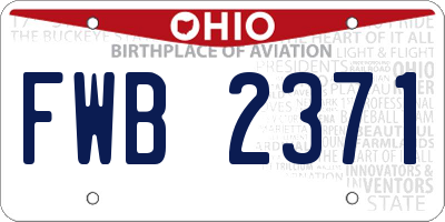 OH license plate FWB2371