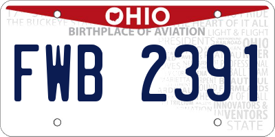 OH license plate FWB2391