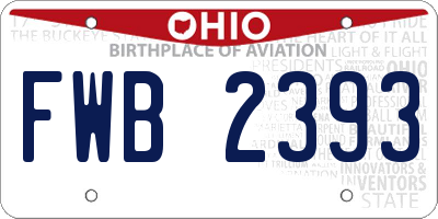 OH license plate FWB2393