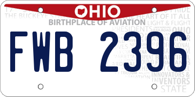 OH license plate FWB2396