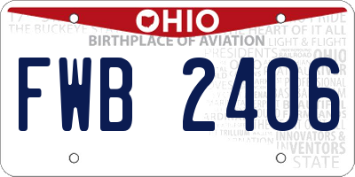 OH license plate FWB2406