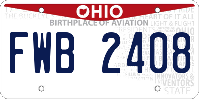 OH license plate FWB2408