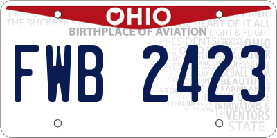 OH license plate FWB2423