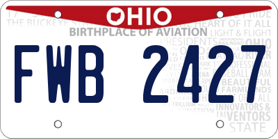 OH license plate FWB2427