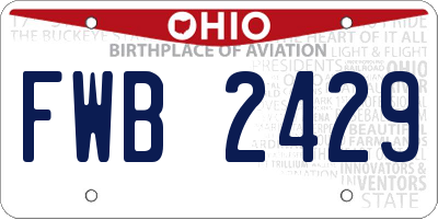 OH license plate FWB2429