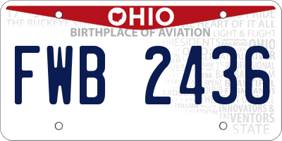 OH license plate FWB2436