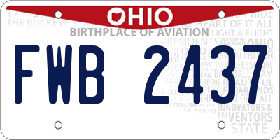 OH license plate FWB2437