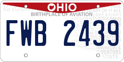 OH license plate FWB2439