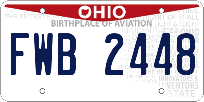 OH license plate FWB2448