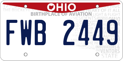 OH license plate FWB2449