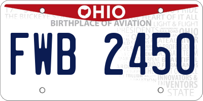 OH license plate FWB2450