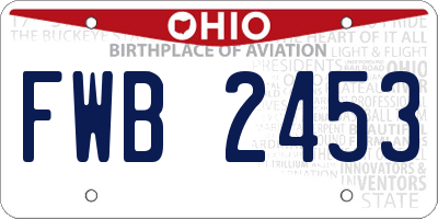 OH license plate FWB2453