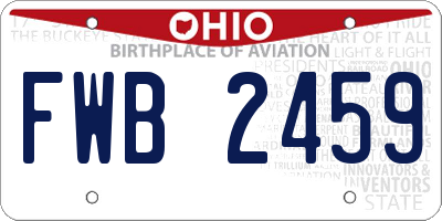 OH license plate FWB2459