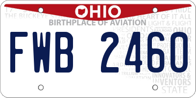 OH license plate FWB2460