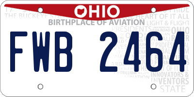 OH license plate FWB2464