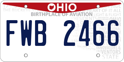 OH license plate FWB2466