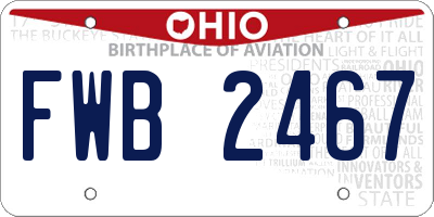 OH license plate FWB2467