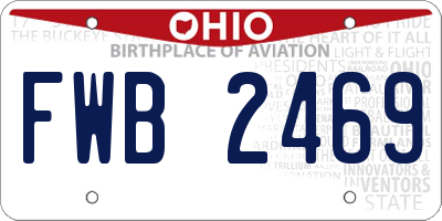 OH license plate FWB2469