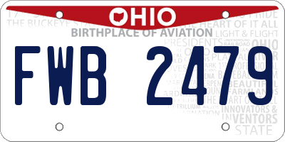 OH license plate FWB2479