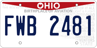 OH license plate FWB2481