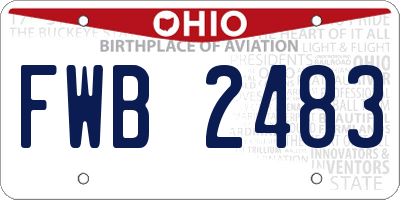 OH license plate FWB2483