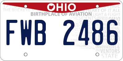 OH license plate FWB2486