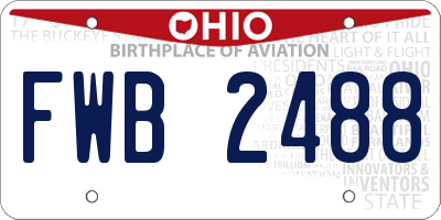 OH license plate FWB2488