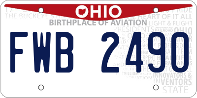 OH license plate FWB2490