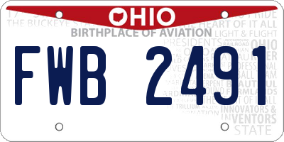 OH license plate FWB2491