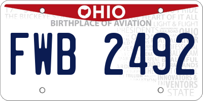 OH license plate FWB2492