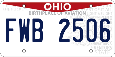 OH license plate FWB2506