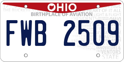 OH license plate FWB2509