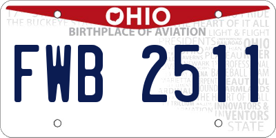 OH license plate FWB2511