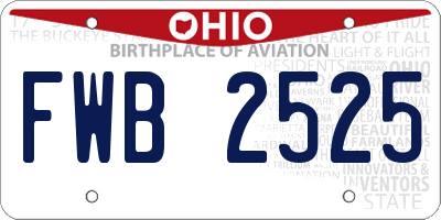 OH license plate FWB2525