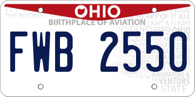 OH license plate FWB2550