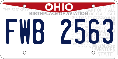 OH license plate FWB2563