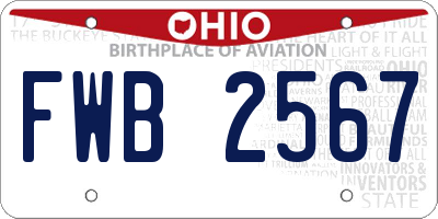 OH license plate FWB2567