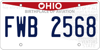 OH license plate FWB2568