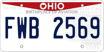 OH license plate FWB2569