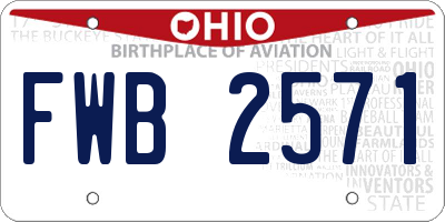 OH license plate FWB2571