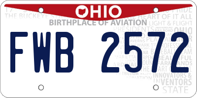 OH license plate FWB2572