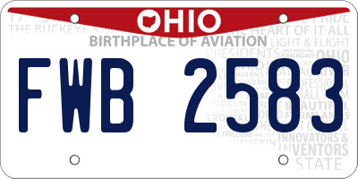 OH license plate FWB2583