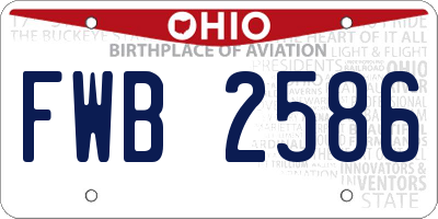 OH license plate FWB2586