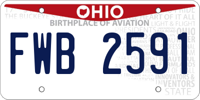 OH license plate FWB2591