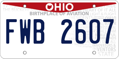 OH license plate FWB2607