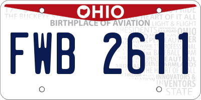 OH license plate FWB2611